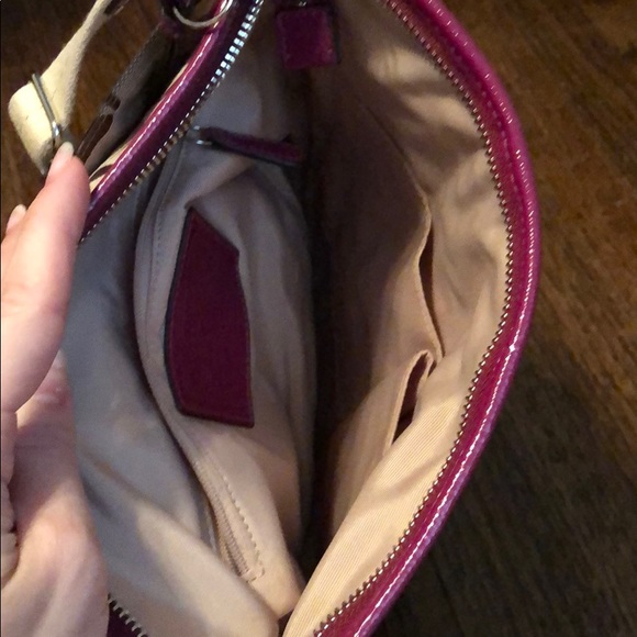 Authentic Coach Tan and Raspberry Bag - Picture 3 of 3